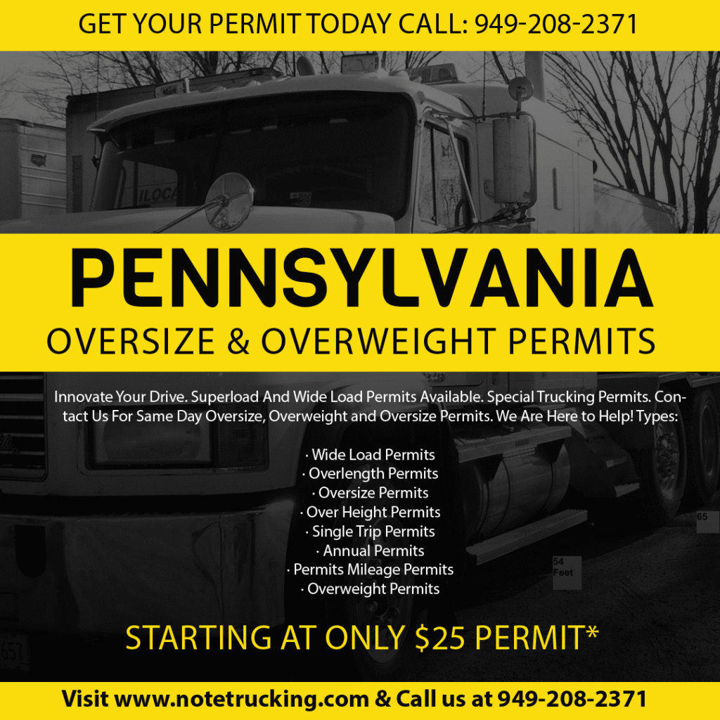 Pennsylvania Oversize Permits Regulations and Information